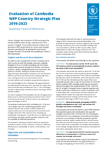 Evaluation of Cambodia WFP Country Strategic Plan 2019-2023