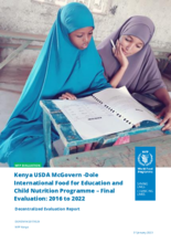 Kenya, McGovern Dole International Food for Education and Child Nutrition 2016-2022: Evaluations