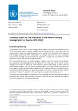 Evaluation of Algeria WFP Interim Country Strategic Plan 2019-2022