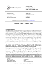 Policy on Country Strategic Plans