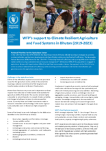 WFP's support  to Climate Resilient Agriculture and Food Systems in Bhutan 2019-2023