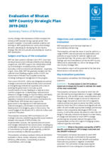 Evaluation of Bhutan WFP Country Strategic Plan 2019-2023 