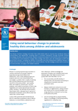 March 2024 – Using social behaviour change to promote healthy diets among children and adolescents 