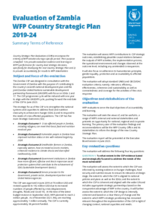 Evaluation of Zambia WFP Country Strategic Plan 2019-2024