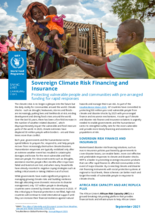 Sovereign Climate Risk Financing and Insurance - Protecting vulnerable people and communities with pre-arranged funding for rapid responses  -2021