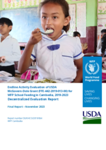Cambodia, USDA McGovern Dole WFP School Feeding 2019-2023: evaluations