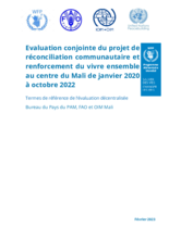 Mali, Evaluation conjointe du projet de réconciliation communautaire et renforcement du vivre ensemble au centre du Mali de janvier 2020 à octobre 2022