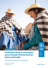 Evaluation of Bolivia WFP Country Strategic Plan 2018-2022