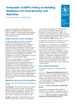 Evaluation of WFP’s Policy on Building Resilience for Food Security and Nutrition