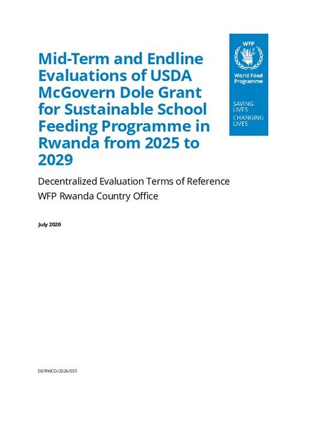 Rwanda: USDA McGovern Dole Grant for Sustainable School Feeding Programme (2025-2029) Evaluations