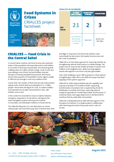Food Crisis in the Central Sahel – CRIALCES project factsheet | World ...