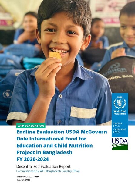 Bangladesh, School Feeding USDA McGovern-Dole Grant 2020-2024: Evaluation