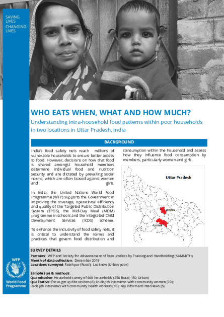 WFP India - Who eats When, What and How Much? | World Food Programme
