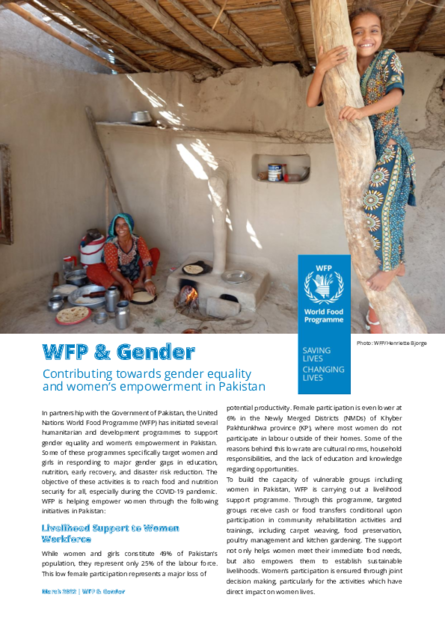WFP & Gender Contributing towards gender equality and women’s ...