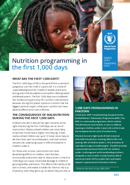 Nutrition programming in the first 1,000 days | World Food Programme
