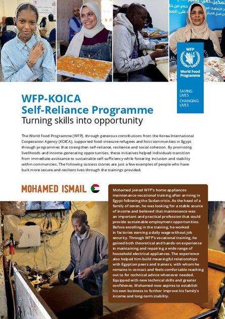 WFP-KOICA Self-Reliance Programme: Turning skills into opportunity