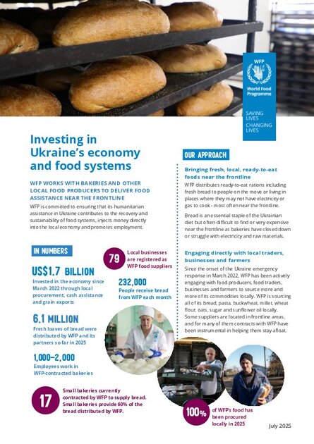Investing in Ukraine's economy and food systems (factsheet) - July 2025 ...