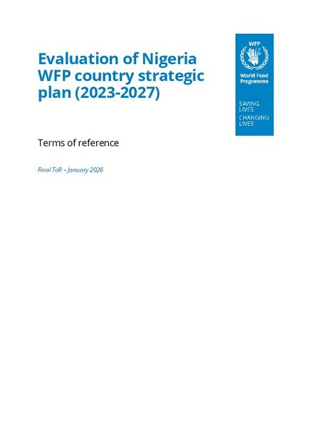 Evaluation of Nigeria WFP Country Strategic Plan 2023-2027