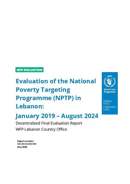 Lebanon, National Poverty Targeting Programme 2019-2023: Evaluation
