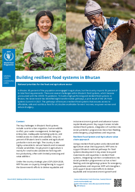 Building resilient food systems in Bhutan, March 2024 | World Food ...
