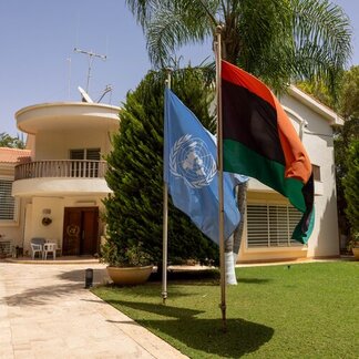A front view of the UN hub in Benghazi