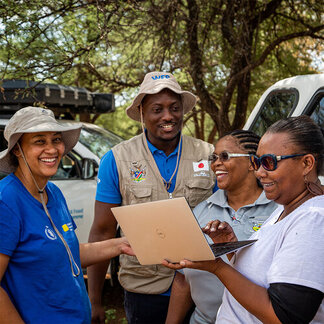 Field engagements with the technical staff from the Office of the Prime Minister during the emergency response period. WFP/Nkululeko Mazibuko