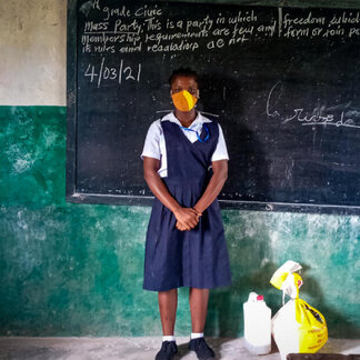 a student in Liberia