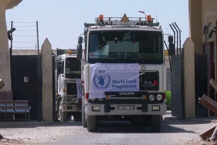 WFP Humanitarian Convoy Delivers Food to Gaza through Egypt's Rafah Crossing (For the Media)