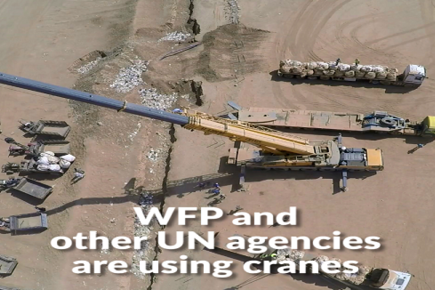 WFP Cranes on the Syria-Jordan Border