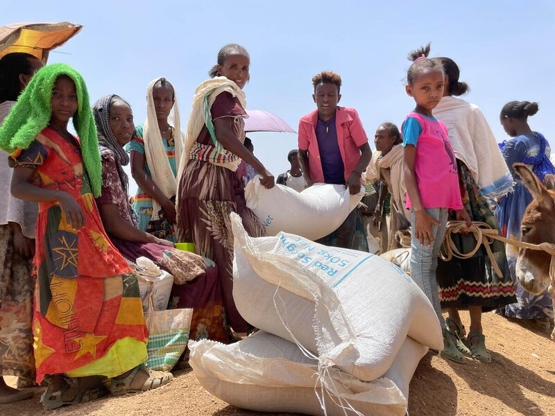 Food distribution point in Ethiopia